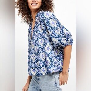 Free People Willow Blue Blouse